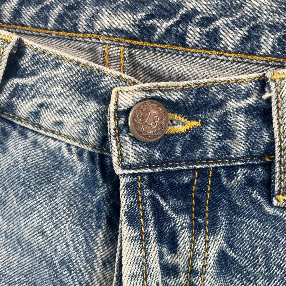 R13 Tailored Drop Jeans in Bain Blue Women 28 (Tag 24) Distressed Denim Italy - Picture 3 of 14